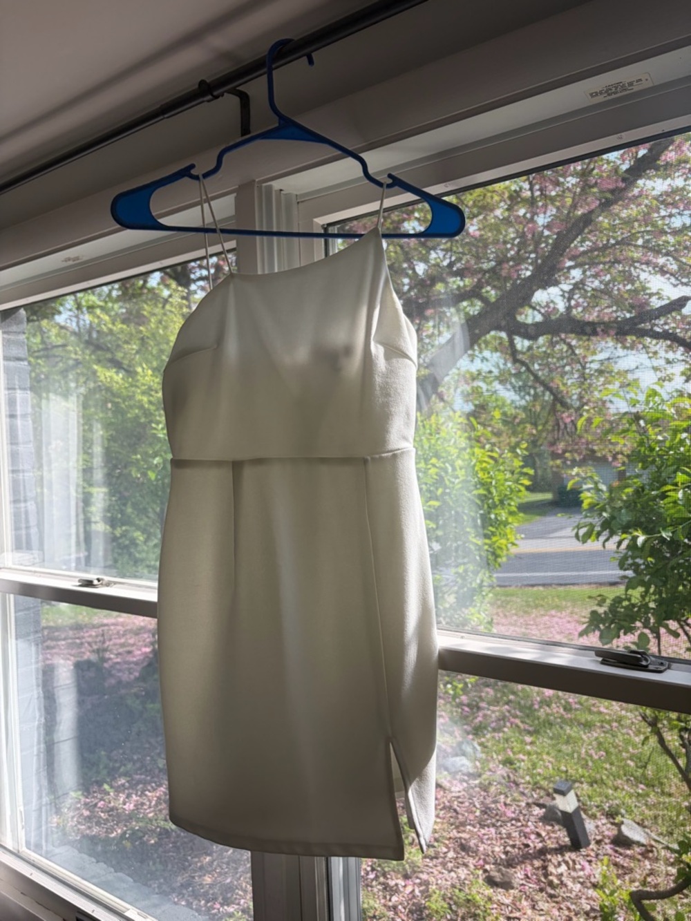Lulu's Ivory Spaghetti-Strap Mini Dress